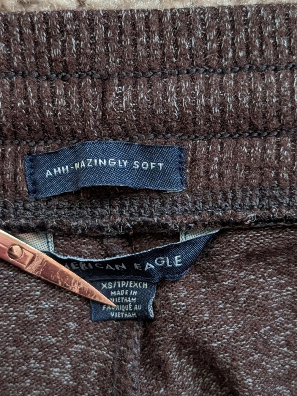 American Eagle Womens Dark Brown Ahh-Mazingly Soft Knit Lounge Joggers Size XS - Picture 3 of 10